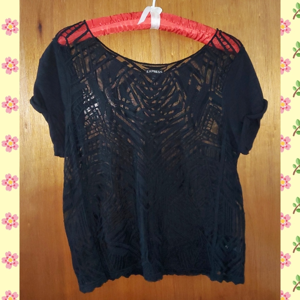 Express | sheer patterned top